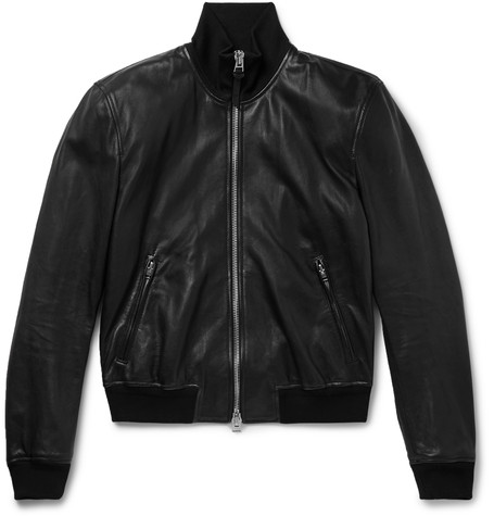Tom Ford Leather Bomber Jacket In Black | ModeSens