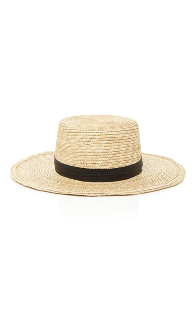 Janessa Leone Klint Straw Fedora Hat In Natural