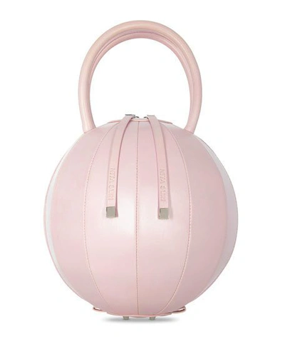 Nita Suri Pilo Leather Circle Top Handle Bag, Pink