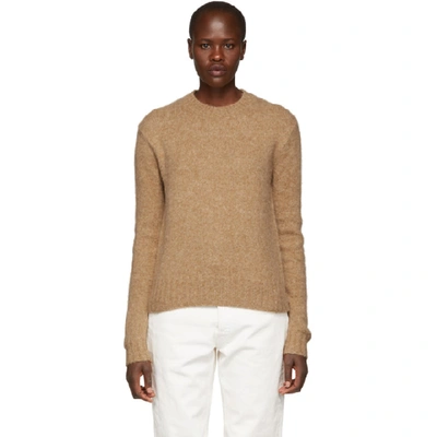 Helmut Lang Brushed Wool-alpaca Crewneck Pullover Sweater In Band