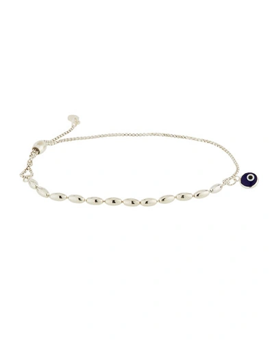 Alex And Ani Evil Eye Bead Pull-chain Bracelet In Silver