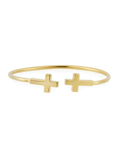 Alex And Ani Precious Side Cross Kick Cuff Bracelet, Gold Vermeil