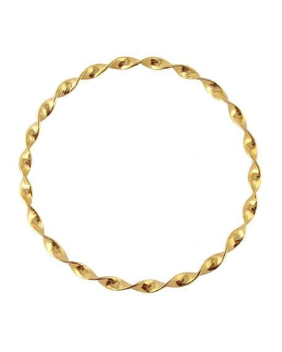 Devon Leigh Twisted Wave Bangle In Gold