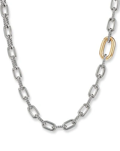 David Yurman Dy Madison Chain Necklace In Silver With 18k Gold, 9mm In Yellow/silver