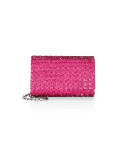 Judith Leiber Fizzy Bling Crystal Crossbody Clutch Bag In Fuchsia