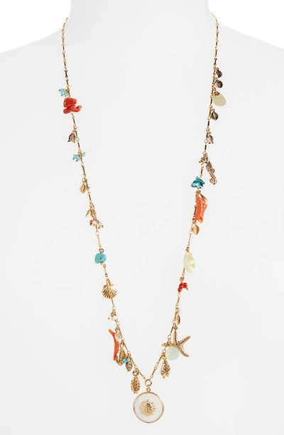 Gas Bijoux Serti Folia Necklace In Gold Multi