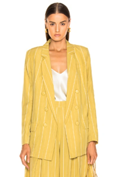 Atoir Always Ascending Blazer In Golden Olive & White Stripe