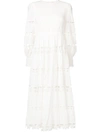 Zimmermann Primrose Daisy Smocked Crochet-trimmed Fil Coupé Cotton-voile Midi Dress In White
