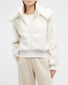 Alo Yoga Foxy Sherpa Hooded Active Jacket In White