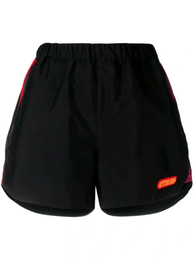Heron Preston Logo Printed Nylon Shorts In Black