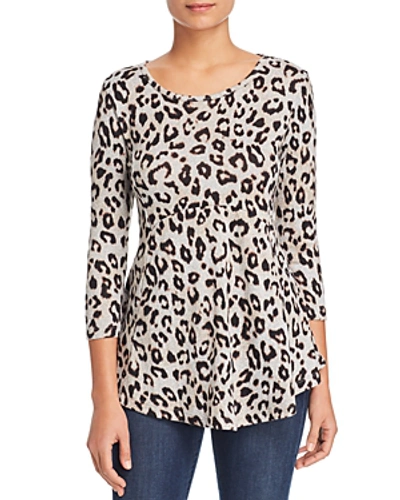 B Collection By Bobeau Leopard Print Tunic Sweater In Bitter Chocolate Leopard