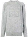 Givenchy Logo-embossed Cashmere-blend Jumper In Grey