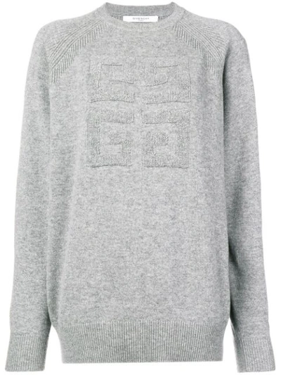 Givenchy Logo-embossed Cashmere-blend Jumper In Grey