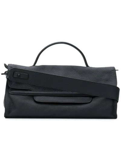 Zanellato Top Handle Clutch Bag In Blu Nero