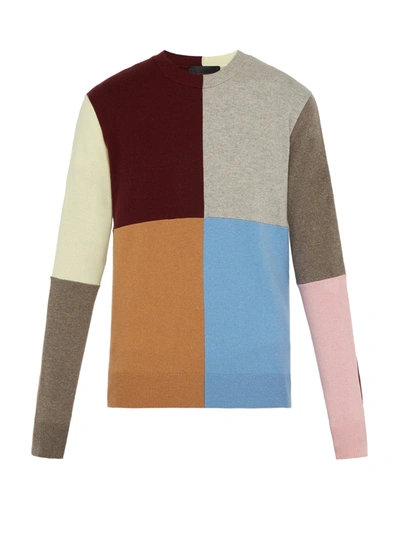 Stella Mccartney Patchwork Cashmere-blend Crew-neck Sweater In Multicolour
