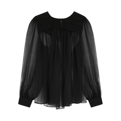 N°21 Black Silk Chiffon Blouse