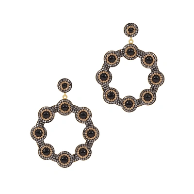 Soru Jewellery Onyx 18kt Gold-plated Hoop Earrings In Black