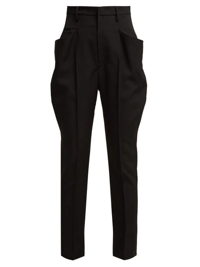 Isabel Marant Raith Flared-pocket Skinny-leg Wool Jodhpur Pants In Black