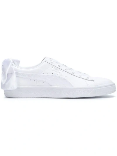 Puma Suede Bow Sneakers In White - White