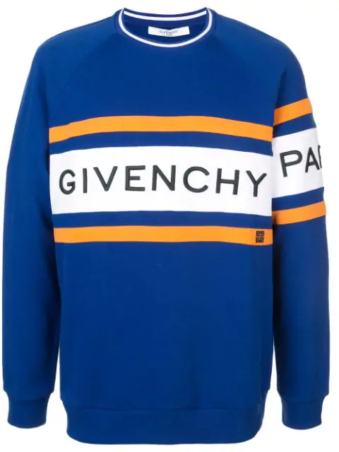 Givenchy 4g Logo Stripe Sweatshirt In Blue | ModeSens