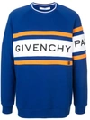 Givenchy 4g Logo Stripe Sweatshirt In Blue
