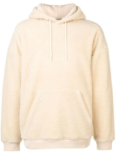 Givenchy Logo-embroidered Fleece Hooded Sweatshirt In Natural