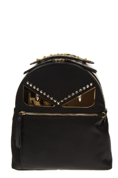 Fendi Black Backpack In Nylon And Leather