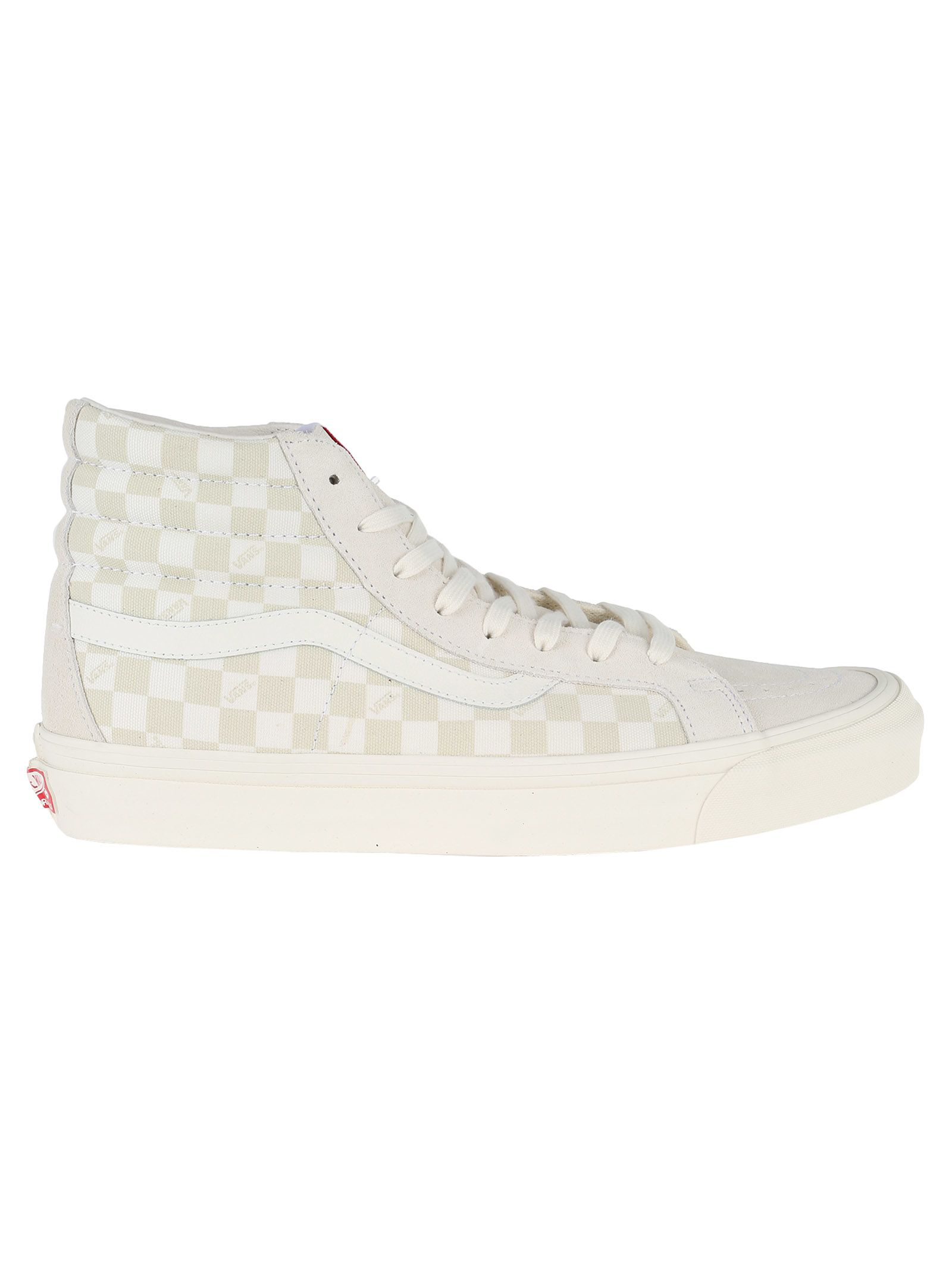 vans sk8 hi checkerboard white