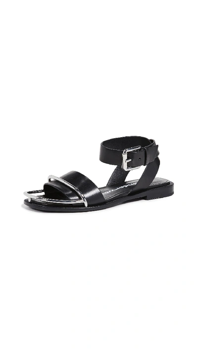 Alexander Wang Sora Halo Flat Sandals In Black