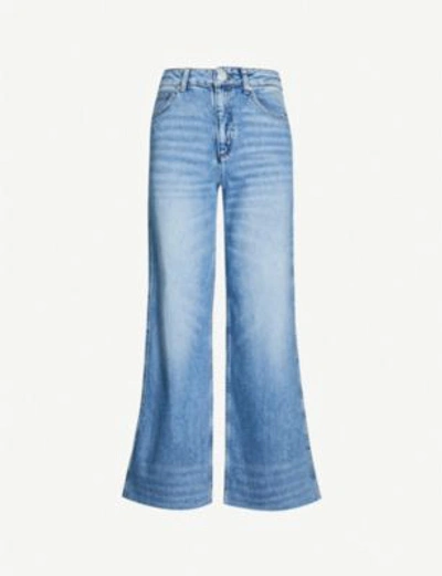 Sandro Maya Slim-fit Wide-leg Jeans In Blue Vintage   Denim