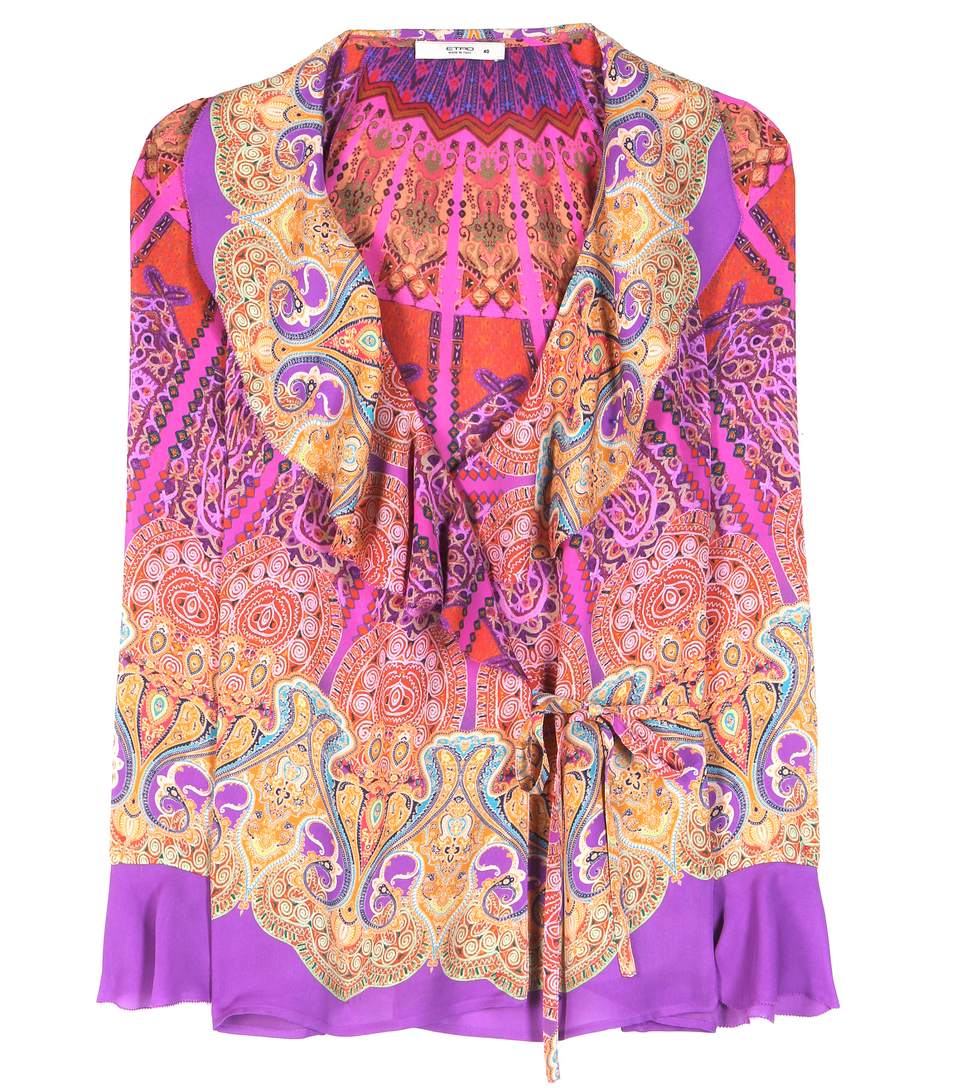 Etro Printed Silk Blouse In Multicolored | ModeSens