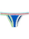 Kiini Embroidered Tuesday Bikini Bottom In Royal Multicolor