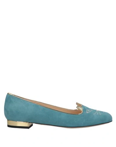 Charlotte Olympia Loafers In Deep Jade
