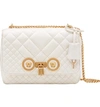 Versace Medium Icon Quilted Leather Shoulder Bag In Off White/ Tribute Gold