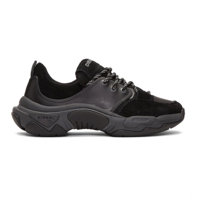 Diesel Black S-kipper Low Lace Sneakers In H7044black