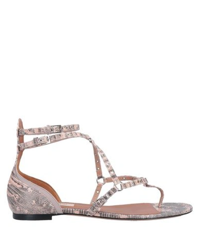 Valentino Garavani Toe Strap Sandals In Beige