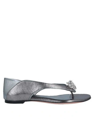 Alexander Mcqueen Flip Flops In Silver