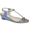 Amalfi By Rangoni Mondale T-strap Wedge Sandal In Grey Leather