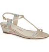 Amalfi By Rangoni Mondale T-strap Wedge Sandal In Vanilla Leather