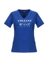 Armani Jeans T-shirts In Bright Blue