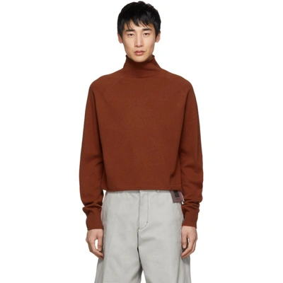 Keenkee Red Cropped Turtleneck In Rust