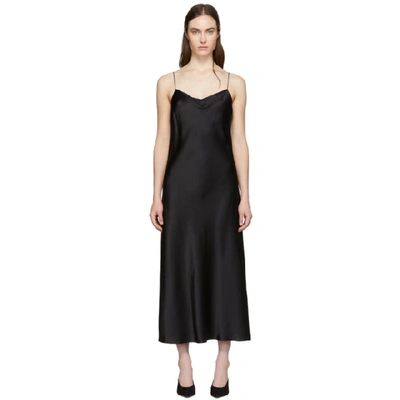 Joseph Black Silk Satin Stone Dress