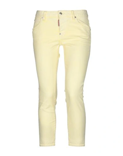 Dsquared2 Denim Pants In Yellow