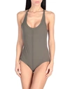 Rick Owens One-piece Swimsuits In Military Green