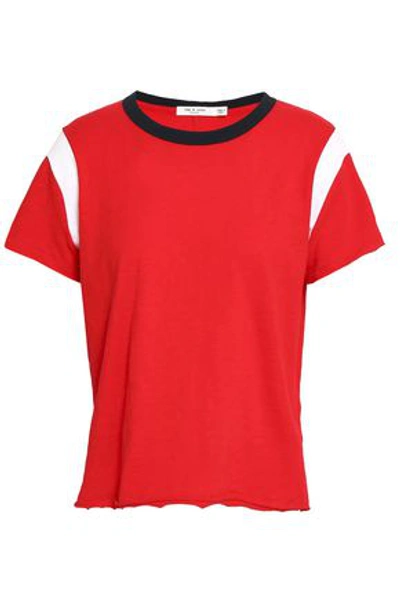 Rag & Bone Woman Percy Color-block Pima Cotton-jersey T-shirt Red