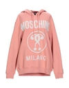 Moschino Hooded Sweatshirt In Pastel Pink