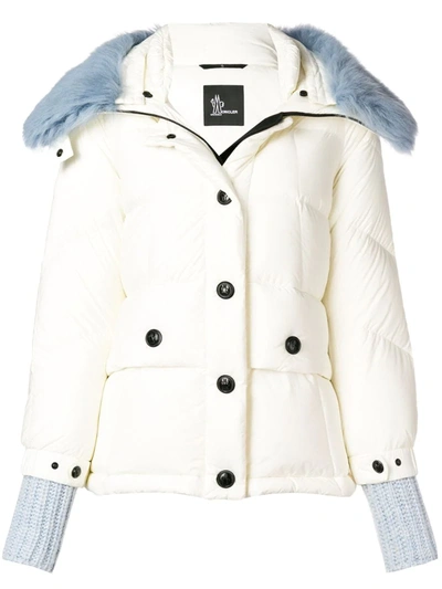 Moncler Carezza Shearling-trimmed Quilted Down Jacket In White