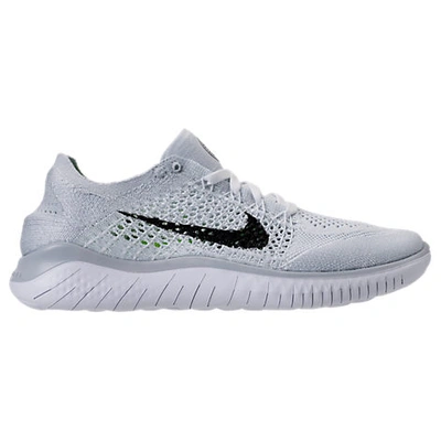 Nike Women's Free Rn Flyknit 2018 Lace Up Sneakers In White/black/pure Platinum