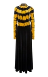 Proenza Schouler Tie Dye Long Sleeve Velvet Dress In Yellow