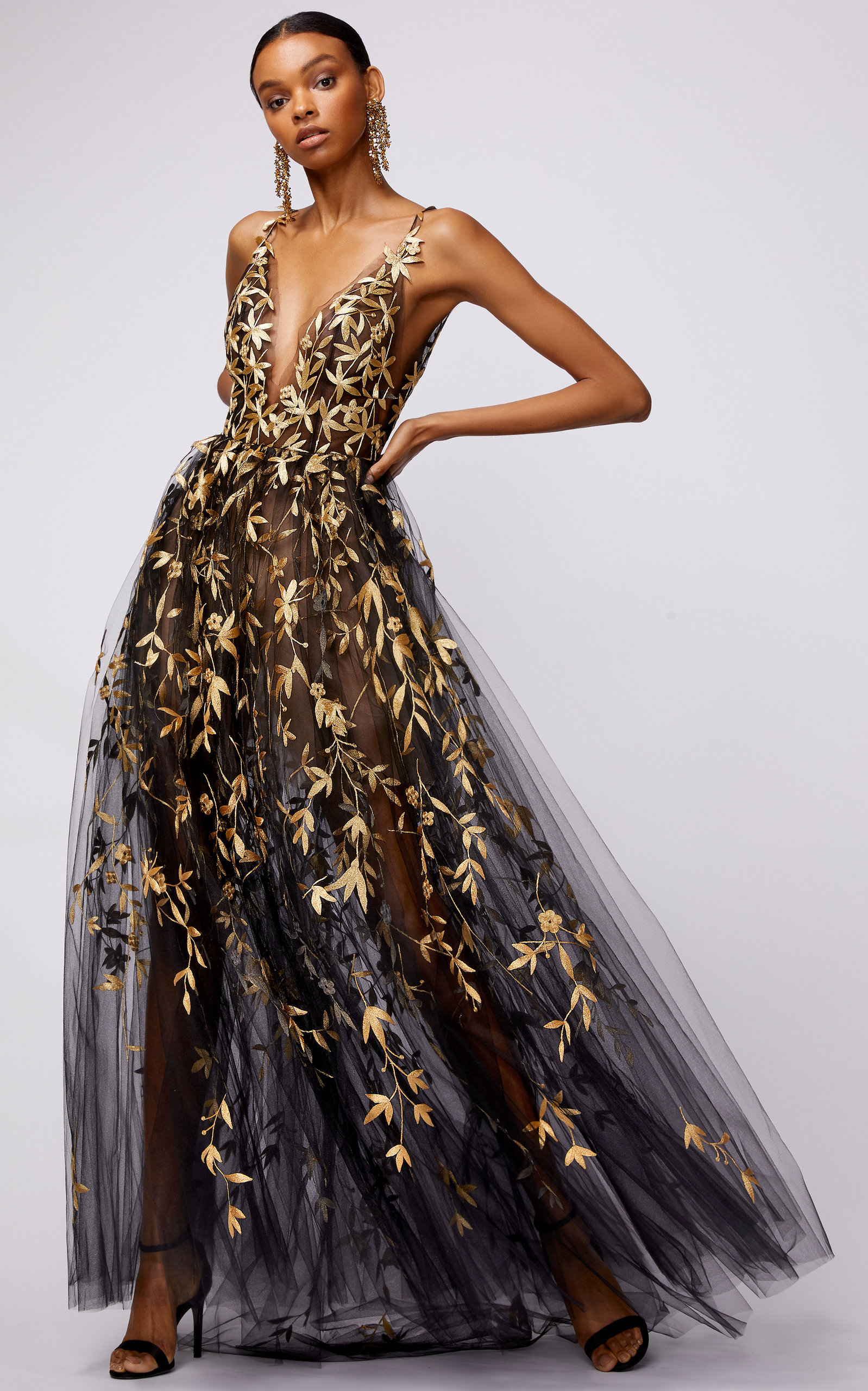 oscar de la renta black gown